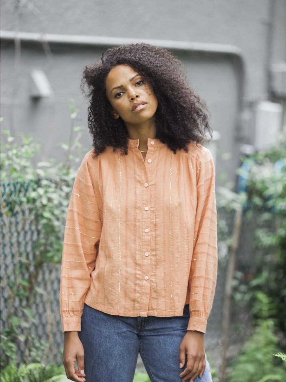 Pre-loved ace&jig Barrett Blouse in Clay size L
